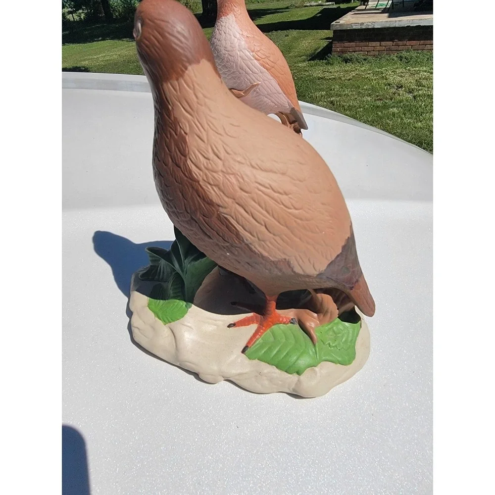 Holland Mold QUAIL Figurines Male & Female Ceramic Bird Set Handpainted Vintage